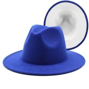 Royal Blue with white base Fedora hat